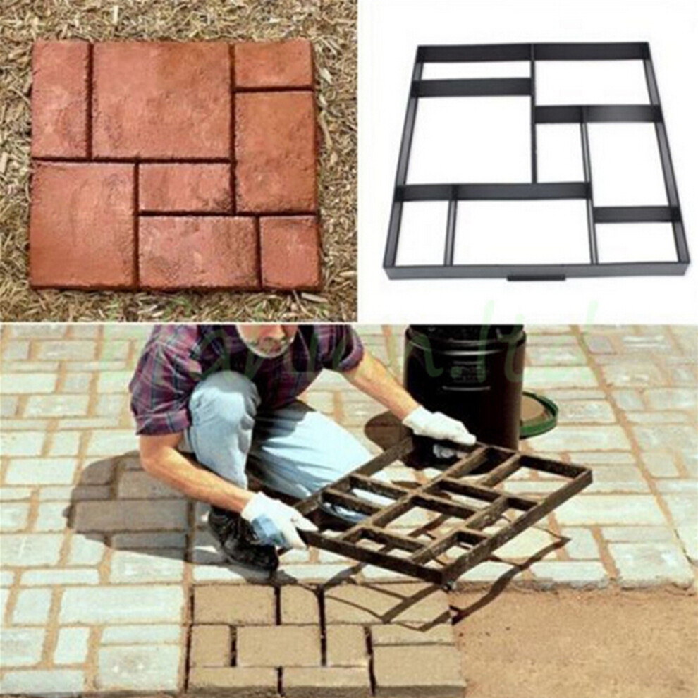 Unho Garden Paving Concrete Mould: Large Plastic Path Marker Molds 60X50x5