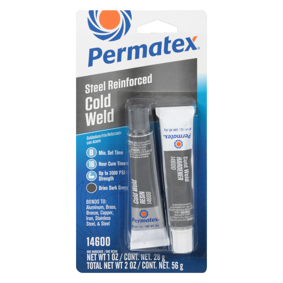 Permatex Steel Reinforced Cold Weld Epoxy Resin Hardener Filler Adhesive Glue 8410410352514