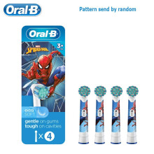 (4 Spiderman) Oral B EB10 Electric Brush Heads for Kids Soft Bristle Replacement Brush