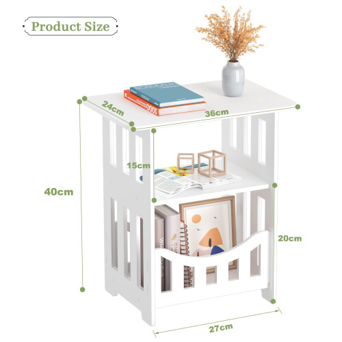 Dripex (Square Design? 24*36*40) Dripex White Bedside Table 2