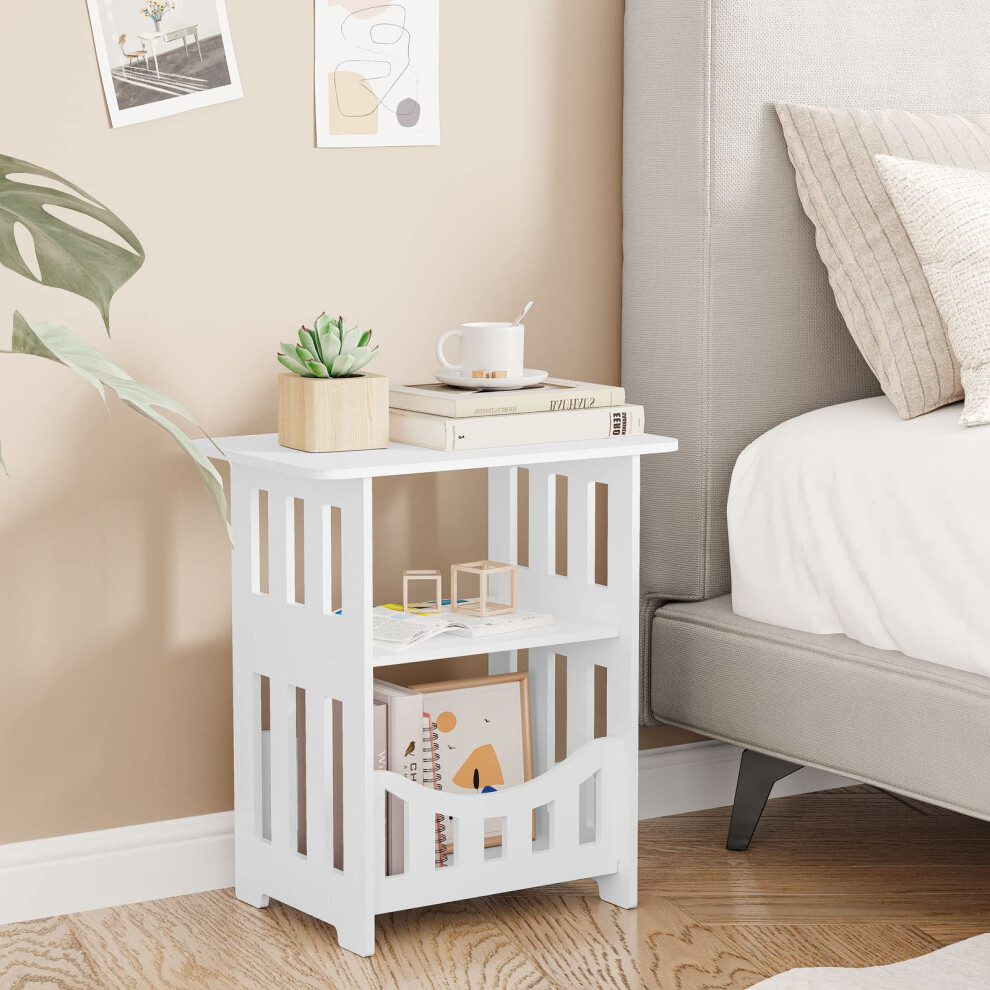 (Square Design? 24*36*40) Dripex White Bedside Table