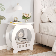 (Arch Design? 30*44*46) Dripex White Bedside Table