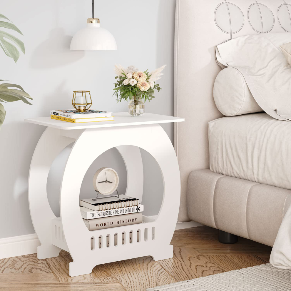 (Arch Design? 30*44*46) Dripex White Bedside Table