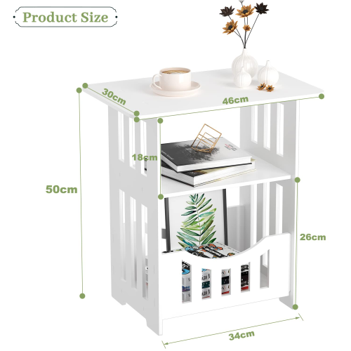 Dripex (Square Design? 30*46*50) Dripex White Bedside Table 2