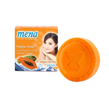 Mena Papaya Cooling Formula Skin Refreshing Soap - Exfoliating Bar With Natural Papaya Extracts for Cooling Sensation