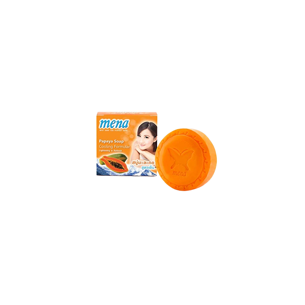 Mena Papaya Cooling Formula Skin Refreshing Soap - Exfoliating Bar With Natural Papaya Extracts for Cooling Sensation