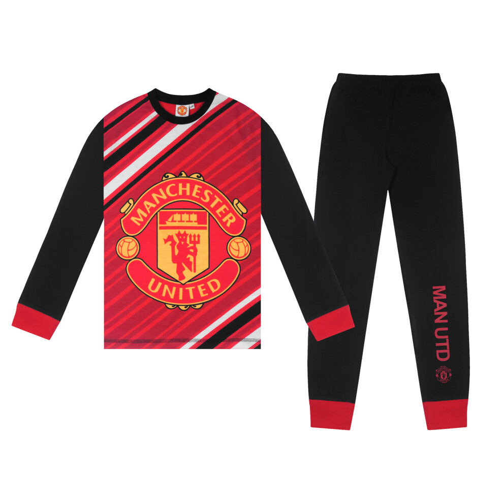 (7-8 Years) Manchester United FC Official Football Gift Boys Sublimation Long Pyjamas