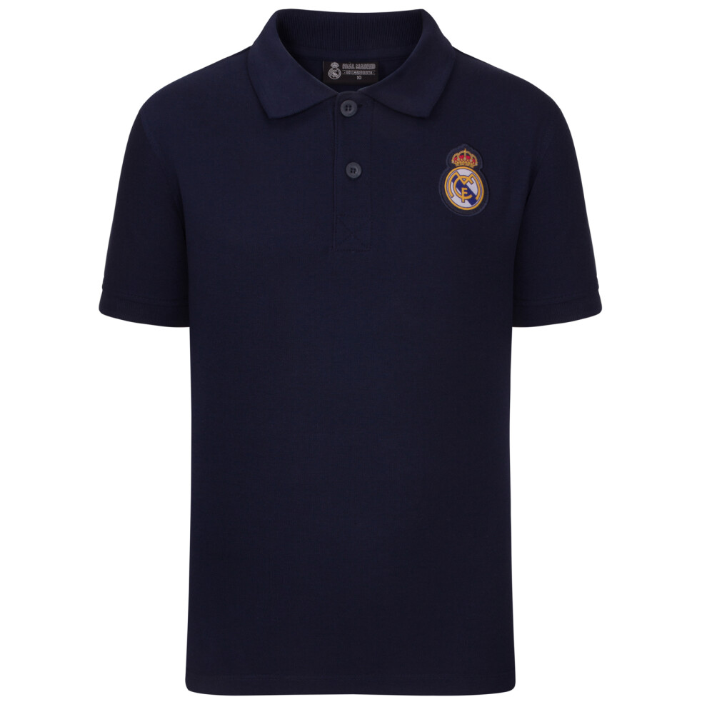 (6 Years) Real Madrid Boys Polo Shirt Crest Kids OFFICIAL Football Gift