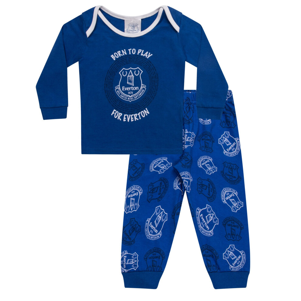 (0-3 Months) Everton FC Baby Pyjamas Long Boys Kids Official Football Gift