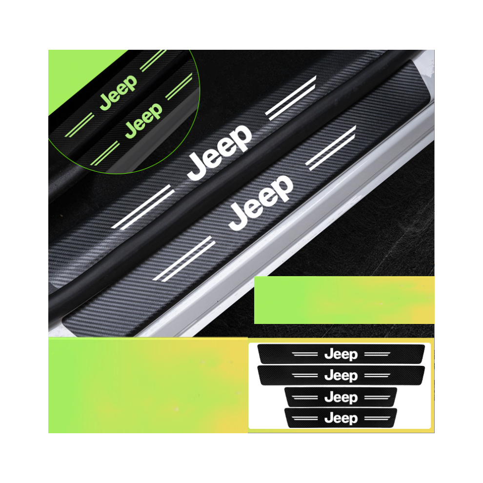 (JEEP) Car Door Plate Sill Scuff Anti Scratch Luminous Sticker