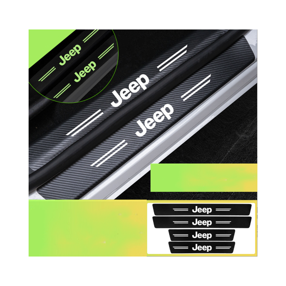 Newjass (Jeep) Car Door Plate Sill Scuff Anti Scratch Luminous Sticker