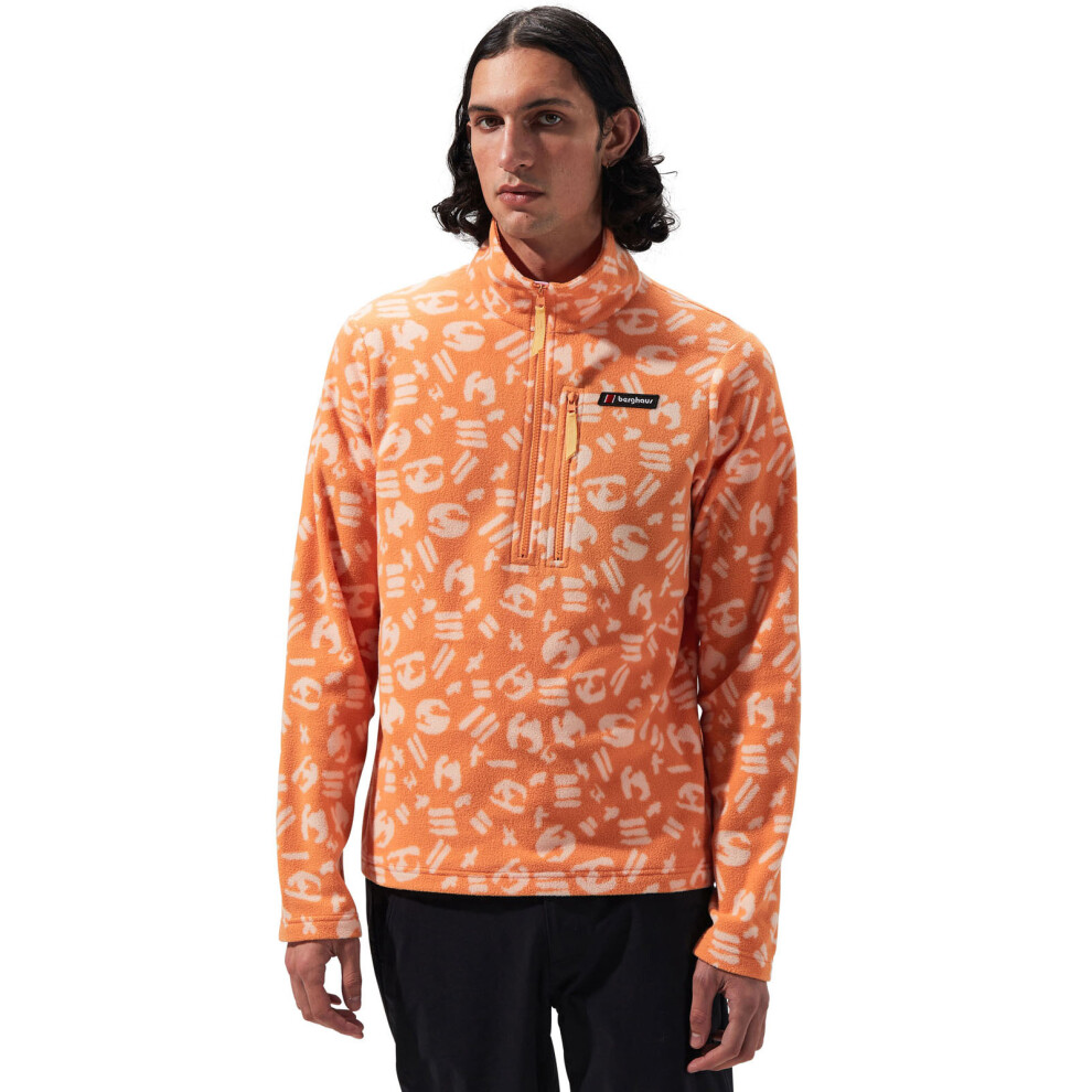 (XL, Orange) Berghaus Unisex Prism Printed Trango Half Zip Pullover Fleece