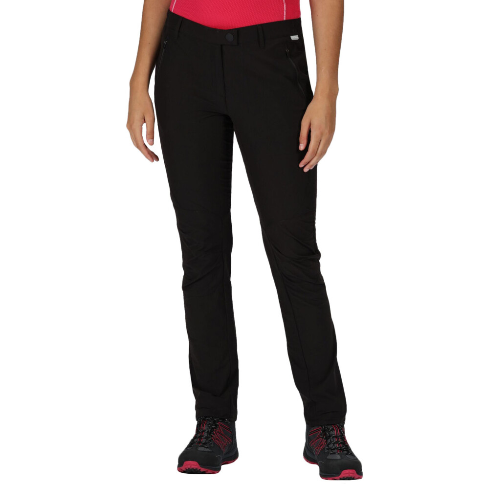 (14 UK, Black) Regatta Womens Highton Stretch Outdoor Walking Hiking Trousers Pants - Black