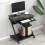 Dripex Mobile Computer Desk Z-Shaped with Sliding Keyboard PC Table Black 3