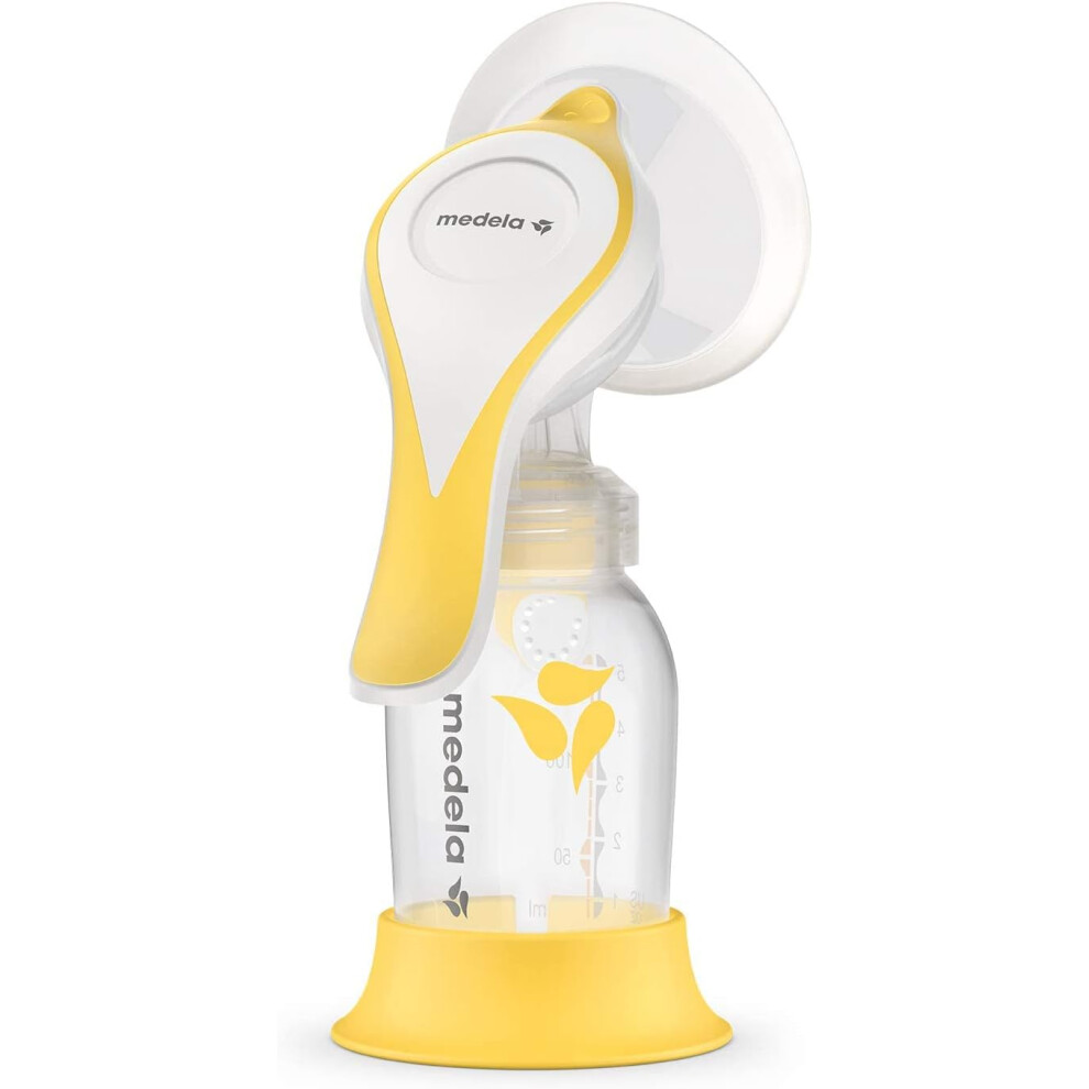 Medela Harmony Manual Breast Pump  Compact Swiss design featuring PersonalFit Flex shields and Medela 2 Phase Expression technology