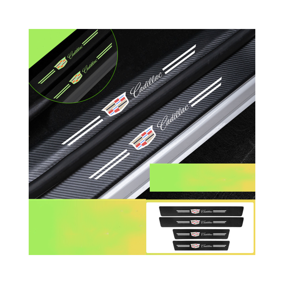 (Cadillac) Car Door Plate Sill Scuff Anti Scratch Luminous Sticker 8381923453008
