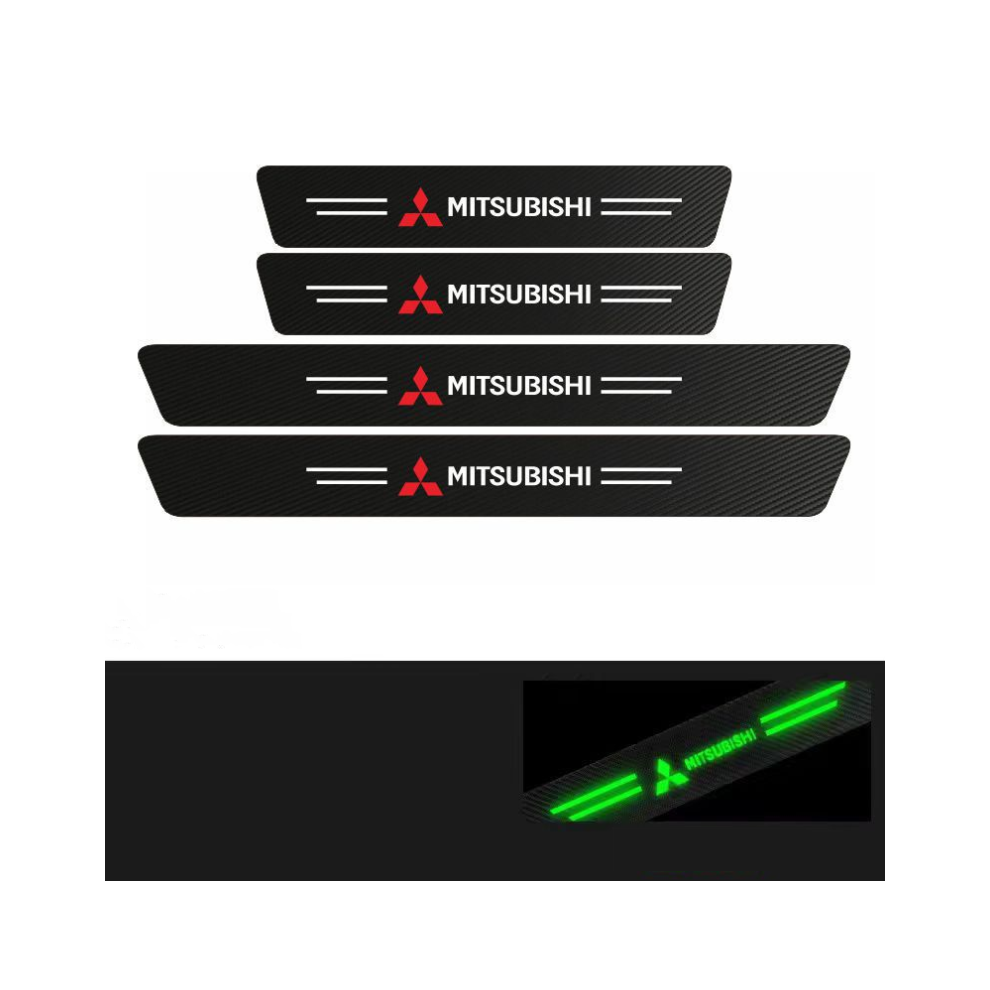 Newjass (Mitsubishi) Car Door Plate Sill Scuff Anti Scratch Luminous Sticker