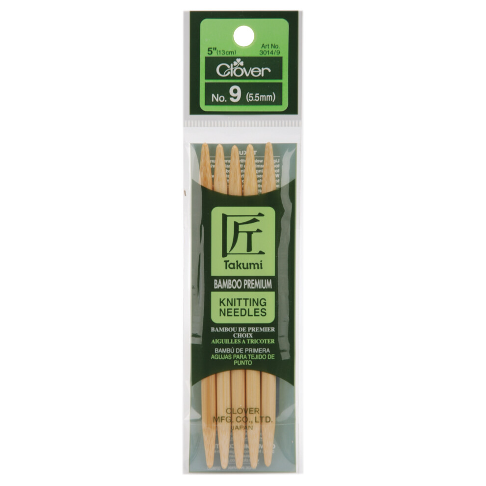 Takumi Bamboo Double Point Knitting Needles 5" 5/Pkg-Size 9/5.5mm 3014-9