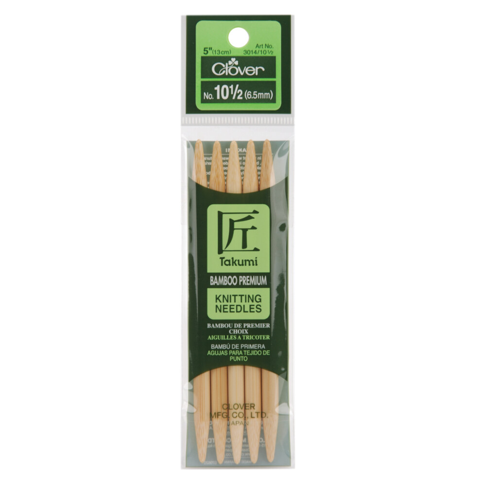 Takumi Bamboo Double Point Knitting Needles 5" 5/Pkg-Size 10.5/6.5mm 3014-105