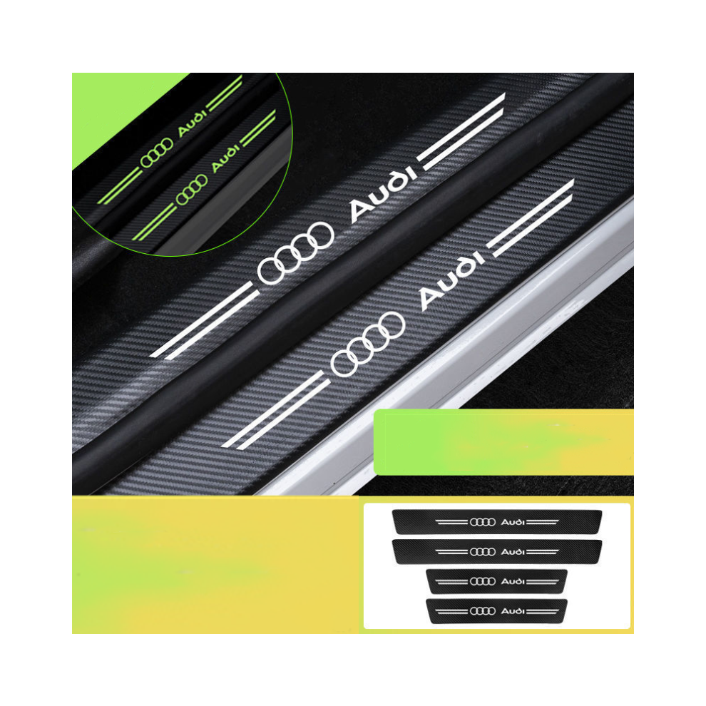 Newjass (Audi) Car Door Plate Sill Scuff Anti Scratch Luminous Sticker