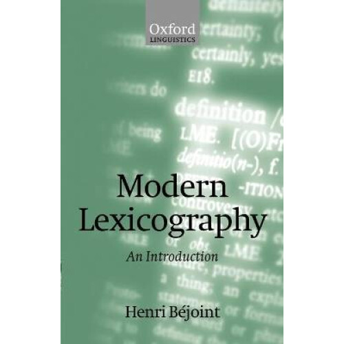 Modern Lexicography An Introduction Oxford Linguistics
