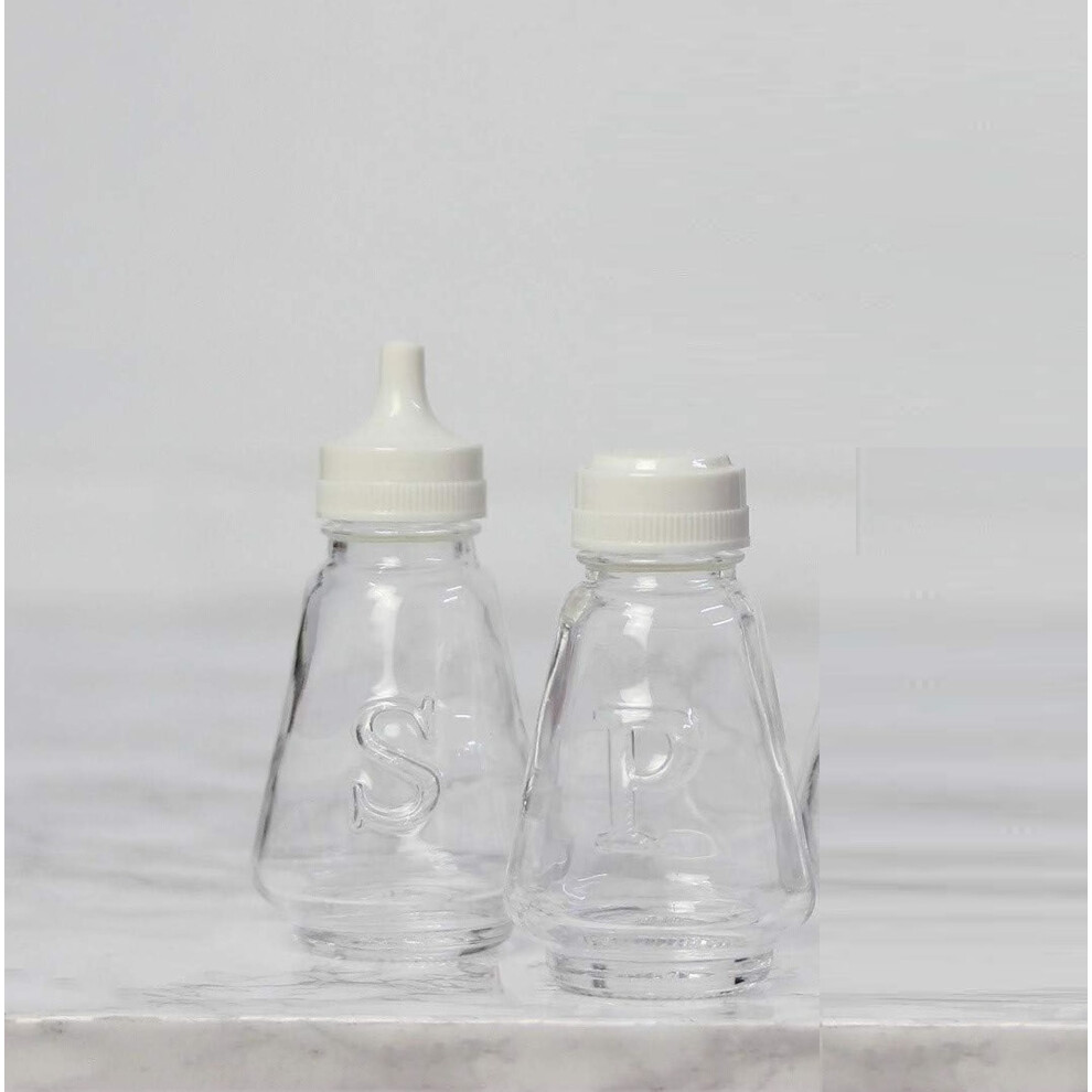 Traditional Glass Salt and Pepper Shaker Pot Set Glass Table Condiment