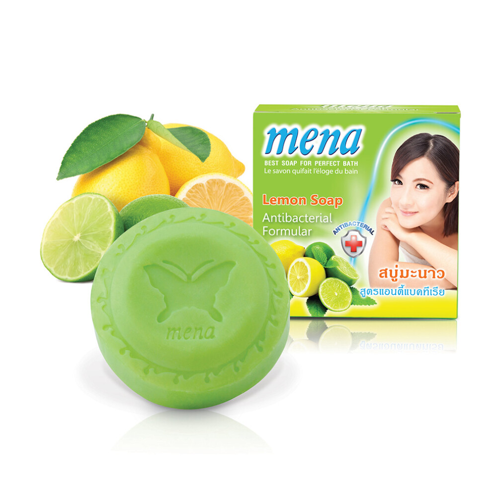 Mena Lemon Anti-bacterial Formula - Cleansing and Refreshing Citrus Scented Soap Bar