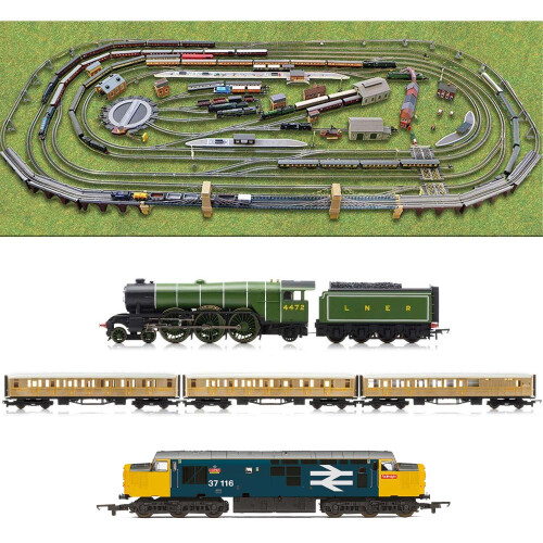 Hornby HORNBY Digital Train Set HL12 Layout - Multi Track with 2 Trains & Turntable
