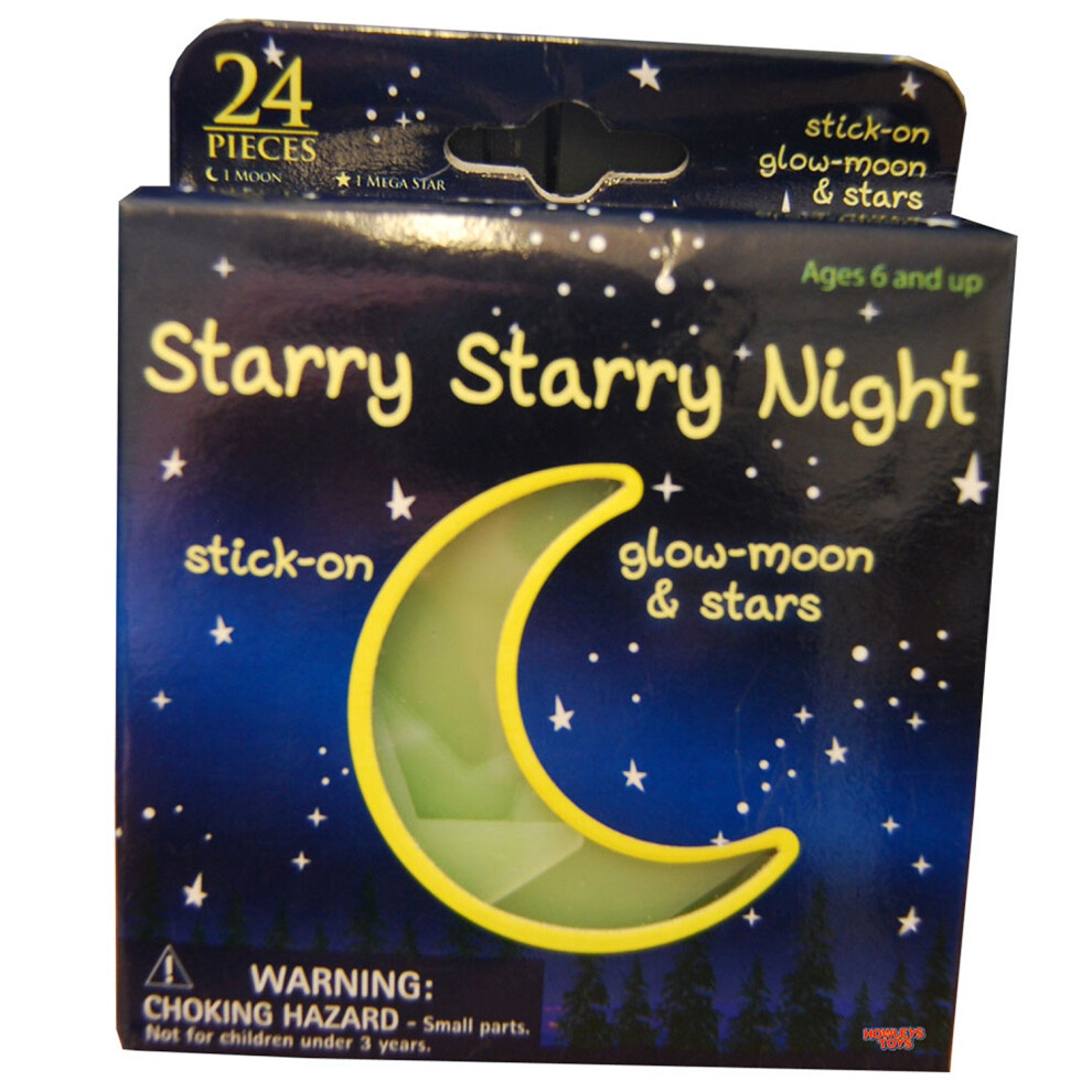 Starry Starry Night 24 Stick-On Bedroom Moon, Stars, Galaxy Mix
