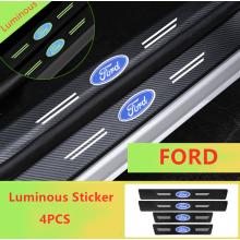 For FORD Car Door Plate Sill Scuff Anti Scratch Luminous Sticker