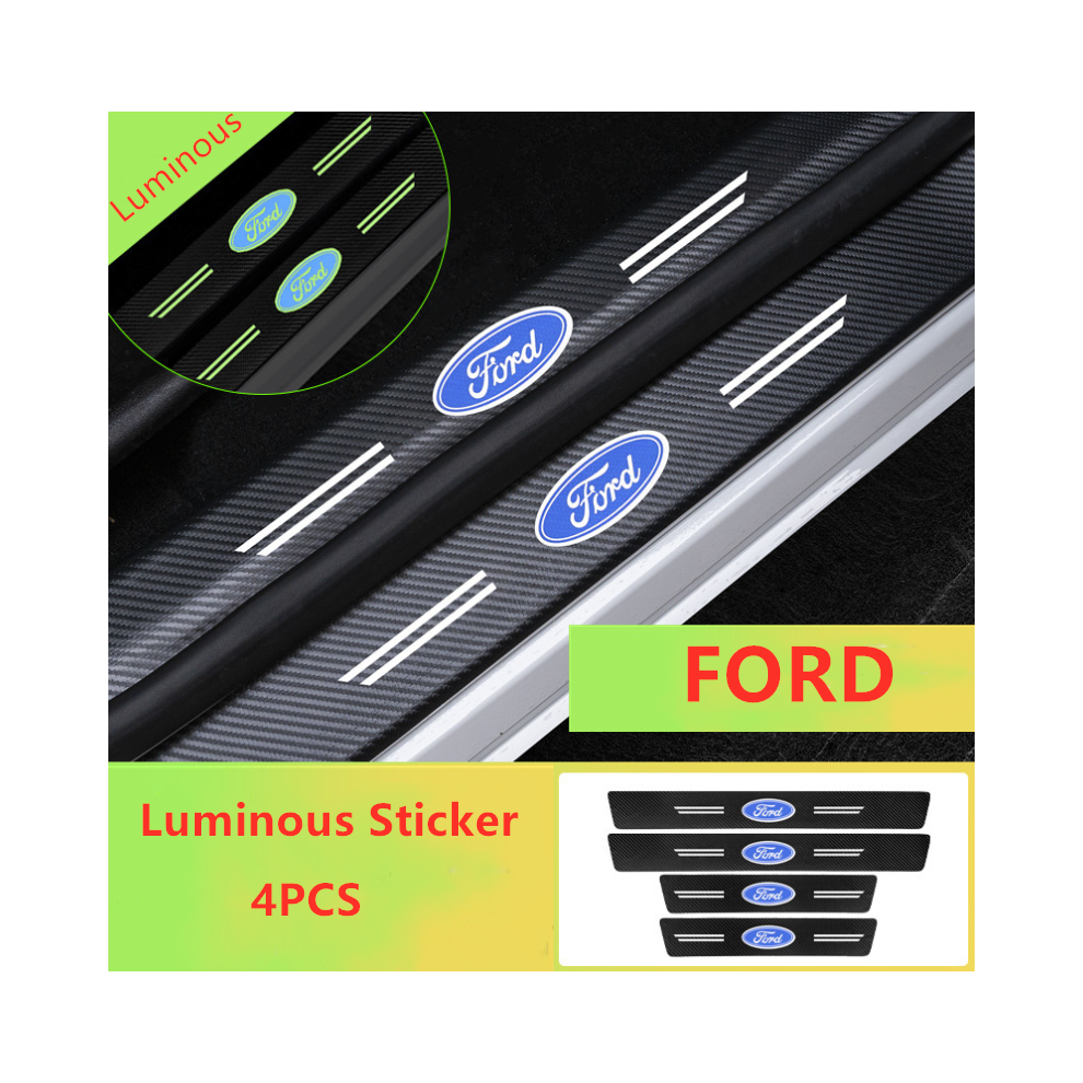 For FORD Car Door Plate Sill Scuff Anti Scratch Luminous Sticker