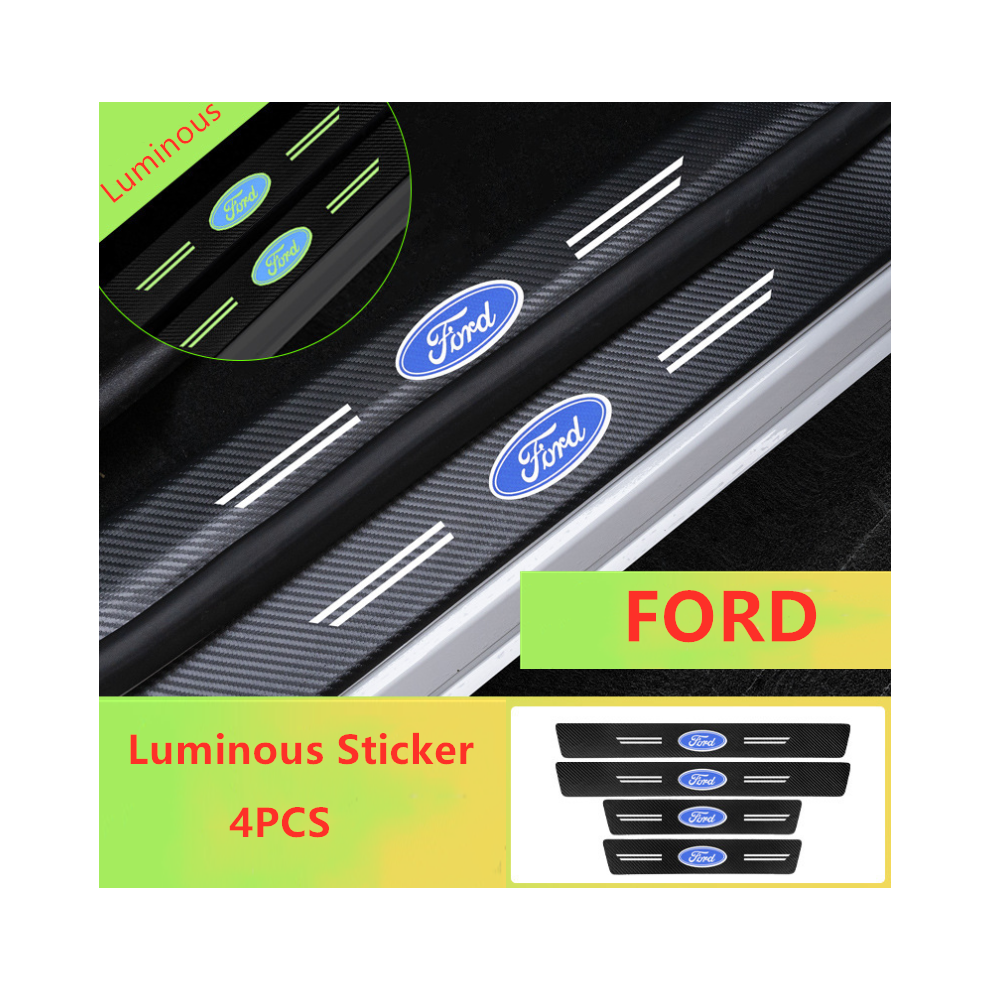 For Ford Car Door Plate Sill Scuff Anti Scratch Luminous Sticker 8381923453152