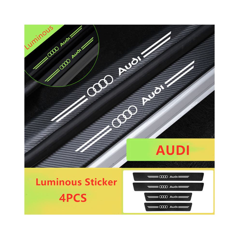 2024 For AUDI Car Door Plate Sill Scuff Anti Scratch Luminous Sticker