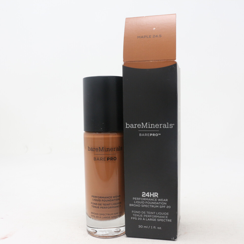 (Maple 24.5) Bareminerals Barepro 24Hr Performance Wear Liquid Foundation 1oz  New With Box