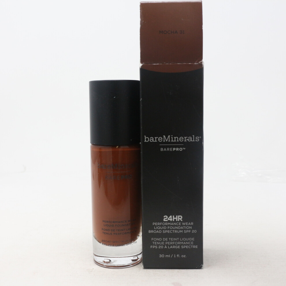 (Mocha 31) Bareminerals Barepro 24Hr Performance Wear Liquid Foundation 1oz  New With Box