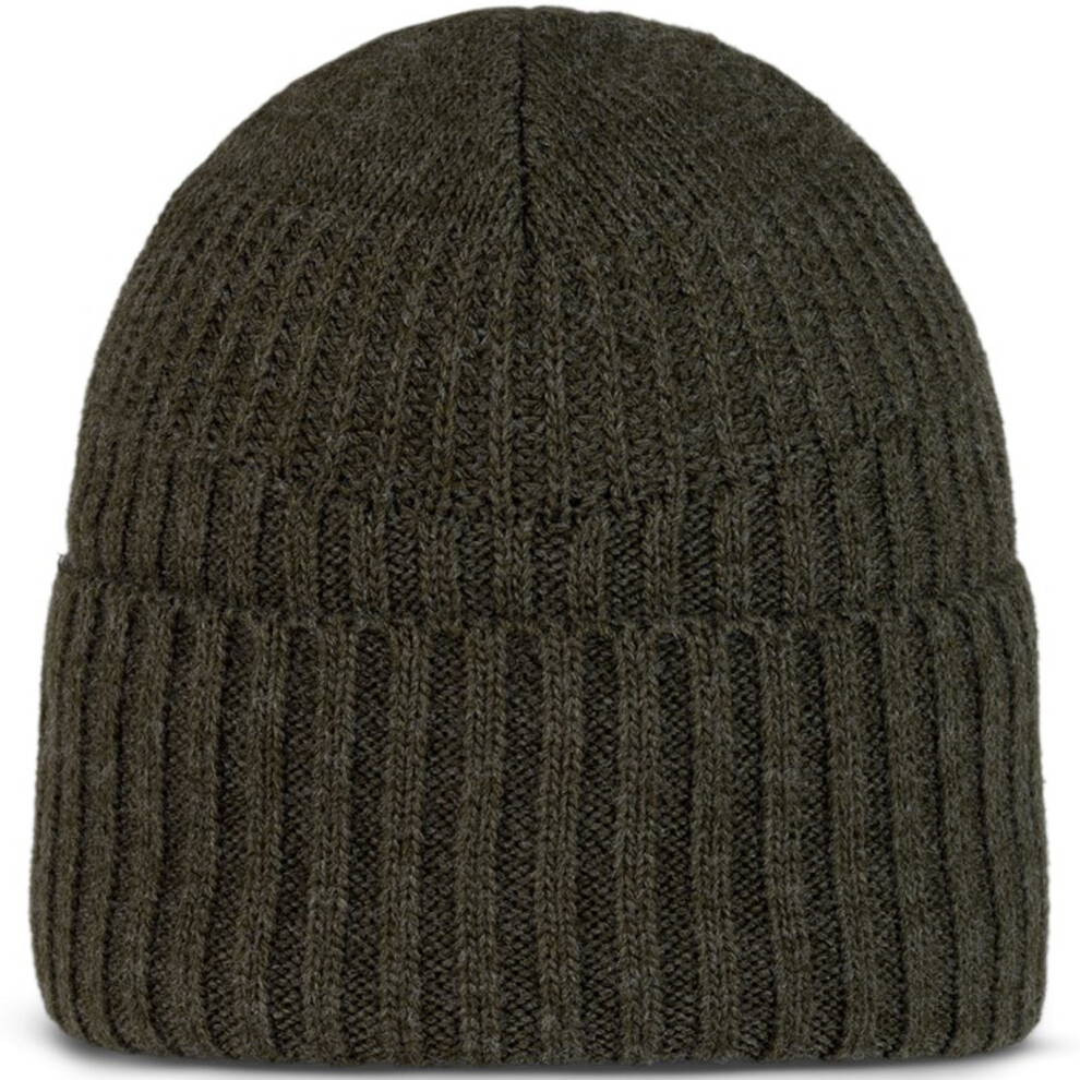 Buff (One Size, Sage) Unisex Renso Chunky Knit Cuffed Fleece Lined Beanie Hat Silver