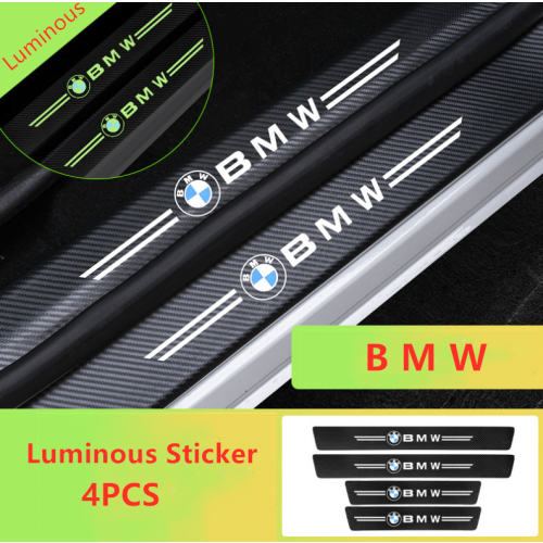 For BMW Car Door Plate Sill Scuff Anti Scratch Luminous Sticker