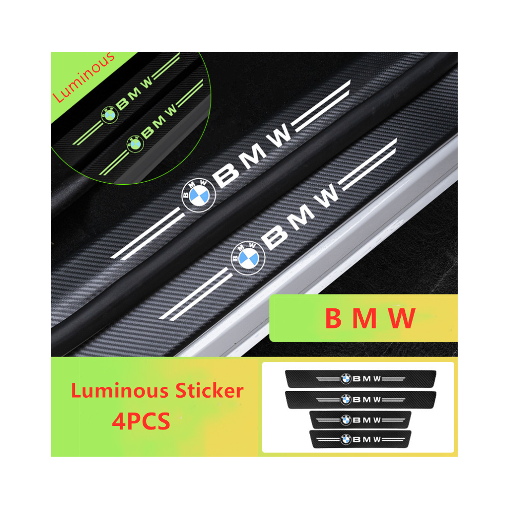 For BMW Car Door Plate Sill Scuff Anti Scratch Luminous Sticker