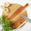 GEEZY GEEZY Round Wooden Chopping Board with Handle Large Pizza Serving Platter Home Kitchen 2