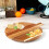 GEEZY GEEZY Round Wooden Chopping Board with Handle Large Pizza Serving Platter Home Kitchen 3