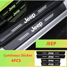 For JEEP Car Door Plate Sill Scuff Anti Scratch Luminous Sticker