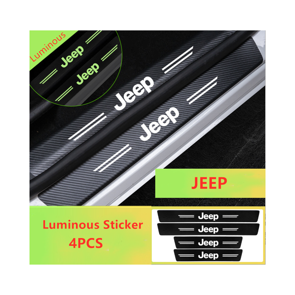 For JEEP Car Door Plate Sill Scuff Anti Scratch Luminous Sticker