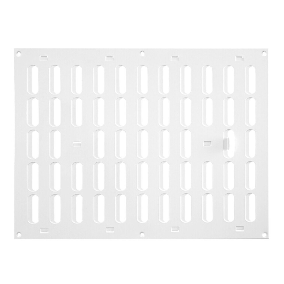 White Metal Air Vent Grille 400Mm X 300Mm With Shutter 5056517970744