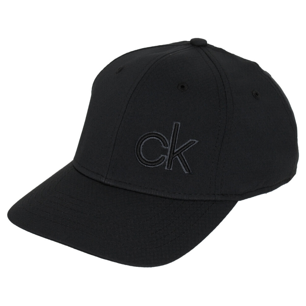 (One Size, Black/Charcoal) Calvin Klein Mens 2021 Q-Max Contrast CK Quick Dry Cap