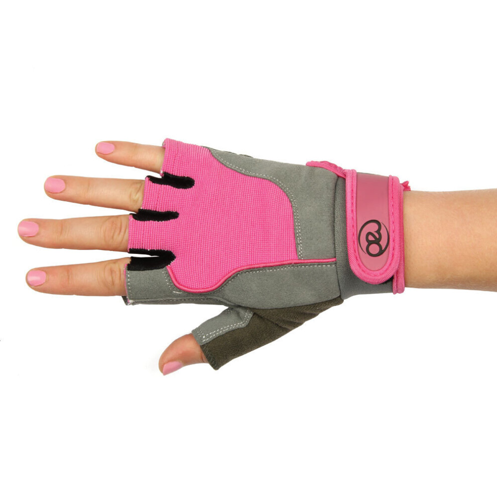 (M, Pink/Grey) Fitness Mad Womens/Ladies Cross Training Gloves