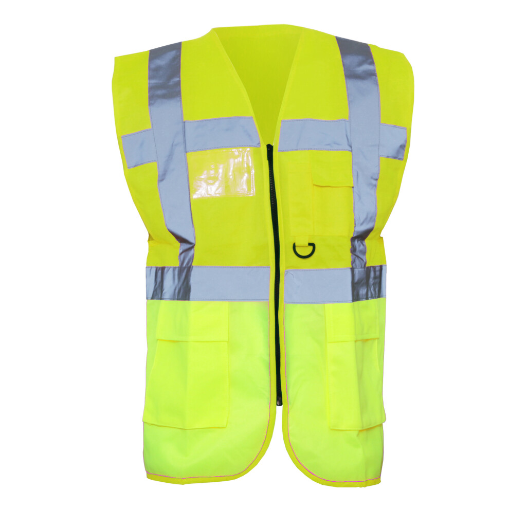 (5XL, Hi-Vis Yellow) Yoko Hi-Vis Premium Executive/Manager Waistcoat / Jacket