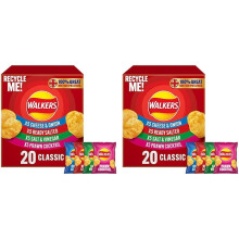 WALKERS Classic Variety Multipack Crisps Box 20x25g Pack of 2
