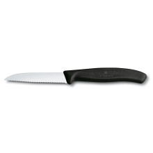 Couteau d'office dentelé, longueur 80/189 mm - noir