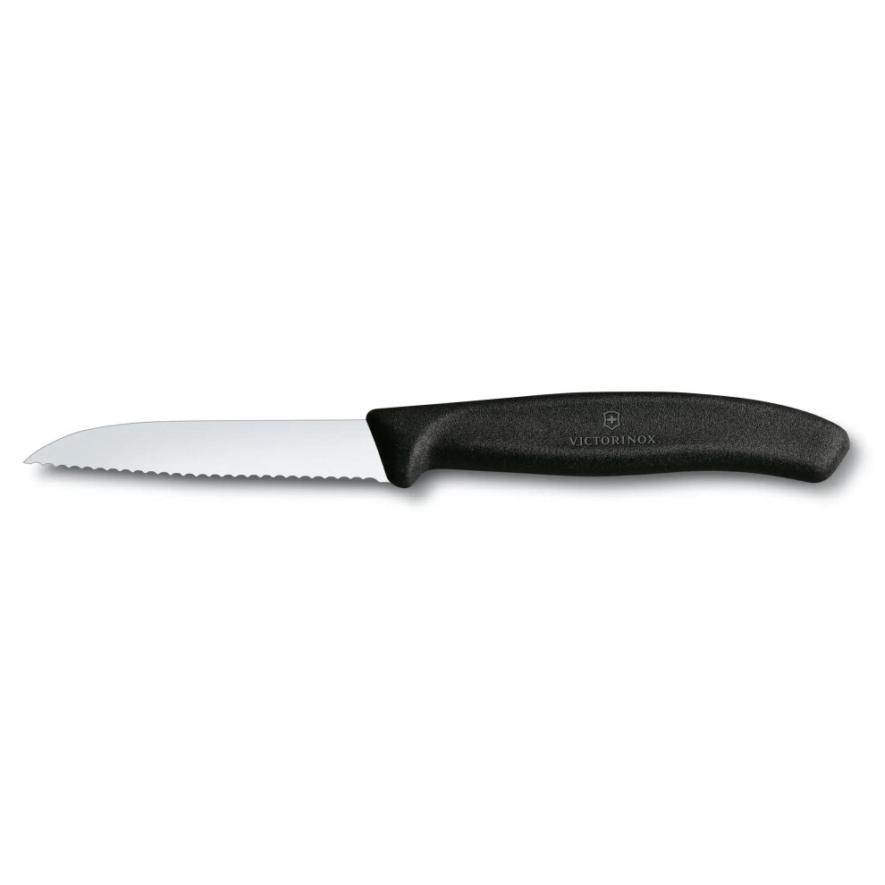 (black) Victorinox Paring Knife 8cm Serrated blade - Swiss Classic kitchen knife