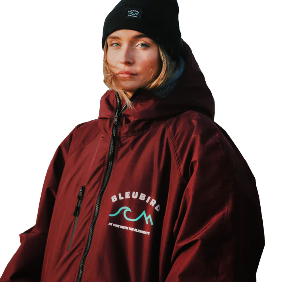 (S/M, Maroon) Bleubird Nordic Active Adults Waterproof Changing Robe